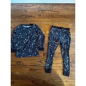 Little Sleepies Celestial Stars Moons Bamboo Pajama Set Black Blue Kids 2T